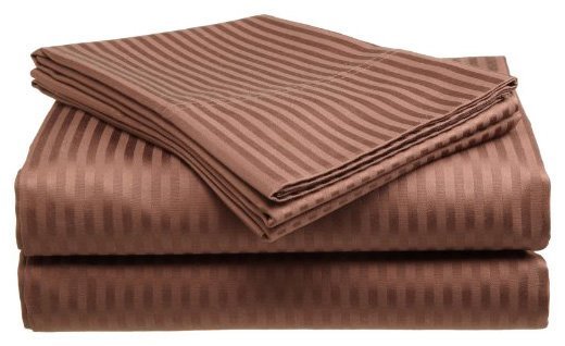 2 PACK:Deluxe Hotel , 300 Thread Count 100% Cotton Sateen Sheet Set Dobby Stripe