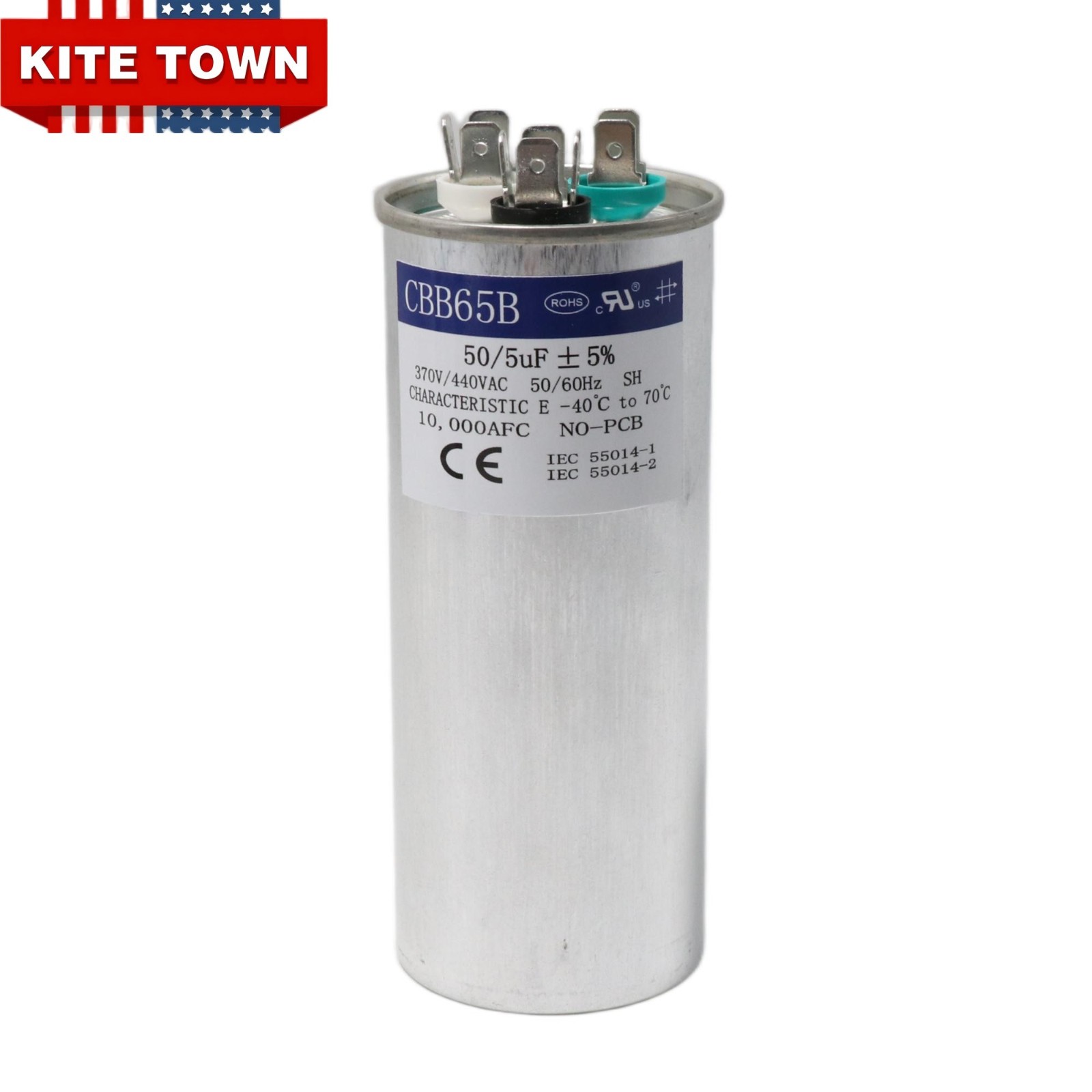 CBB65B 50+5 uF ±5% Dual Run Start AC Capacitor 370/440 VAC for AC Condenser