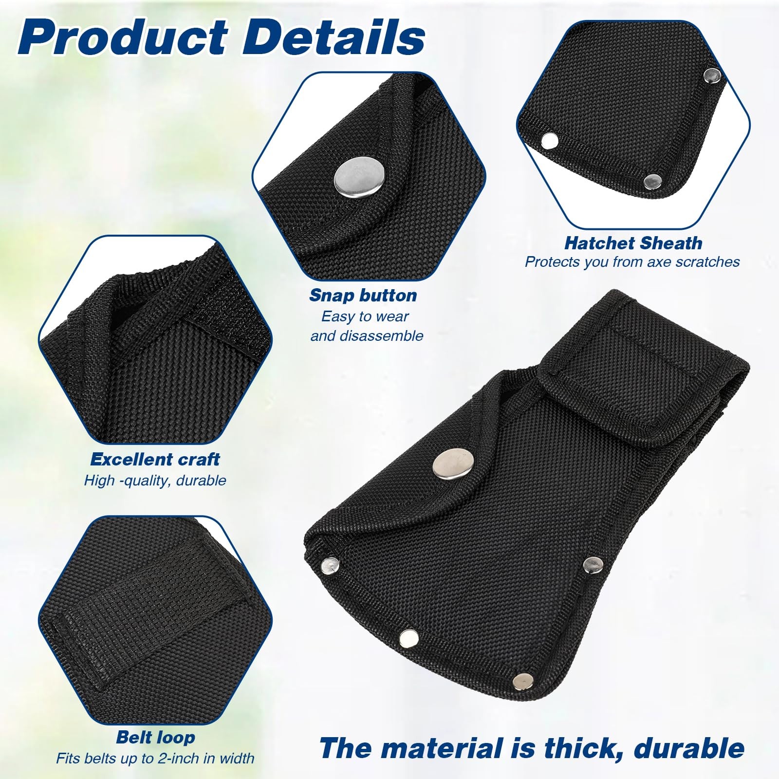 Hatchet Head Sheath Black Axe Sheath, Cover for 1-1/4lb Axes,...