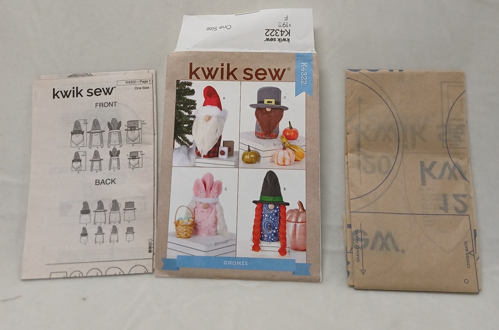 Kwik Sew GNOMES # K4322 NEW Crafts UNCUT ORIG PACKAGE DIY