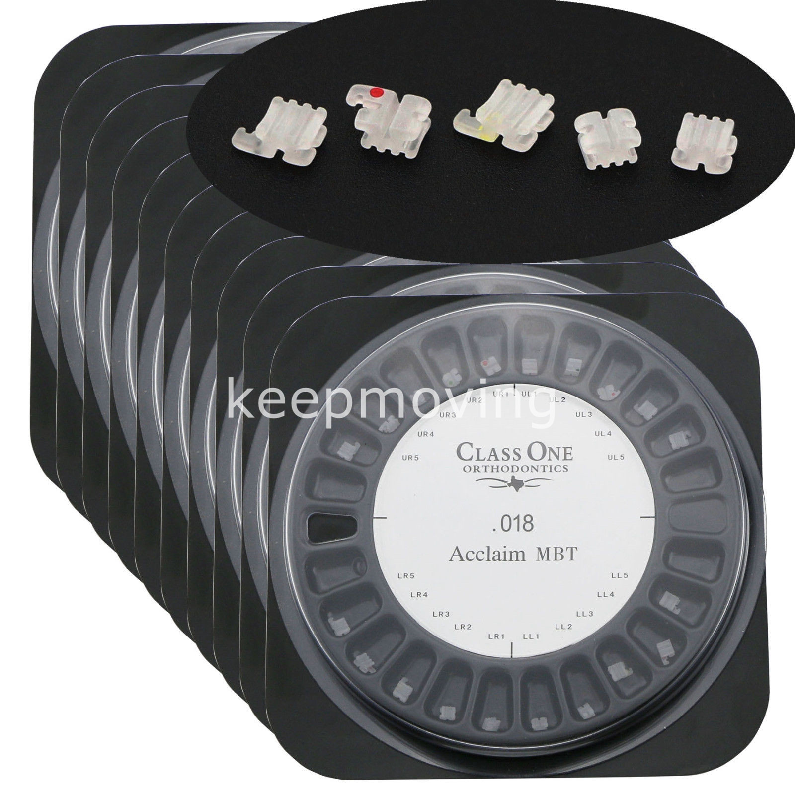 10 Packs Class One Dental Orthodontic Ceramic Bracket Braces MBT 018 345 Hooks