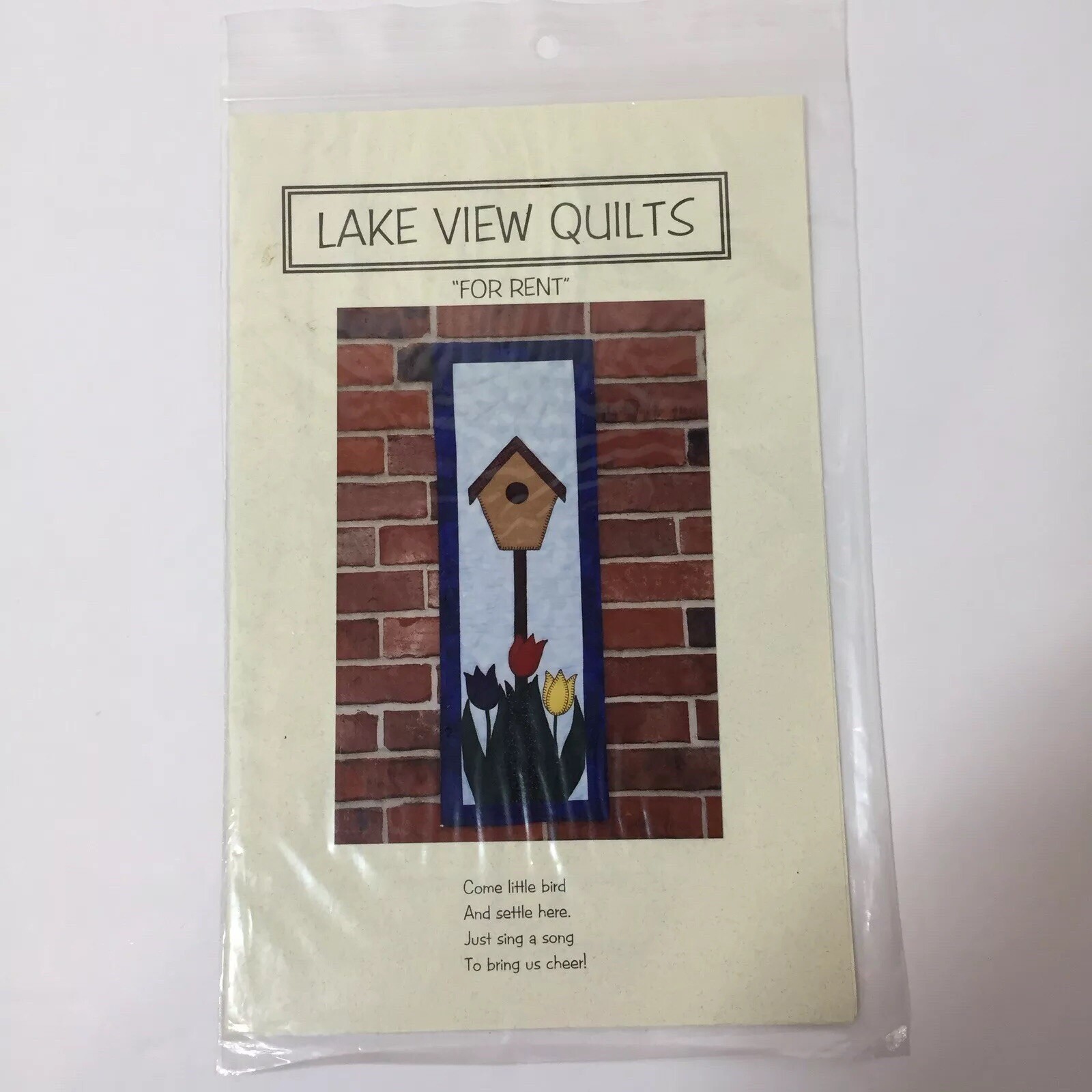 For Rent Birdhouse Wall Hanging Quilt Pattern 10.5" x 30.5" Lake View Quilts