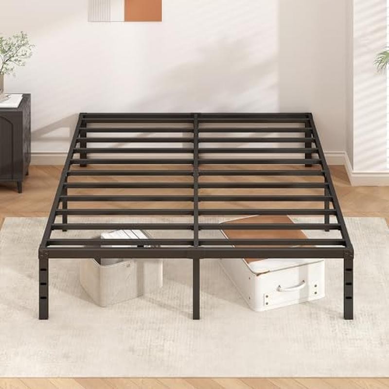 King Metal Platform Bed Frame Sturdy Support Easy Assembly Squeak Resistant New