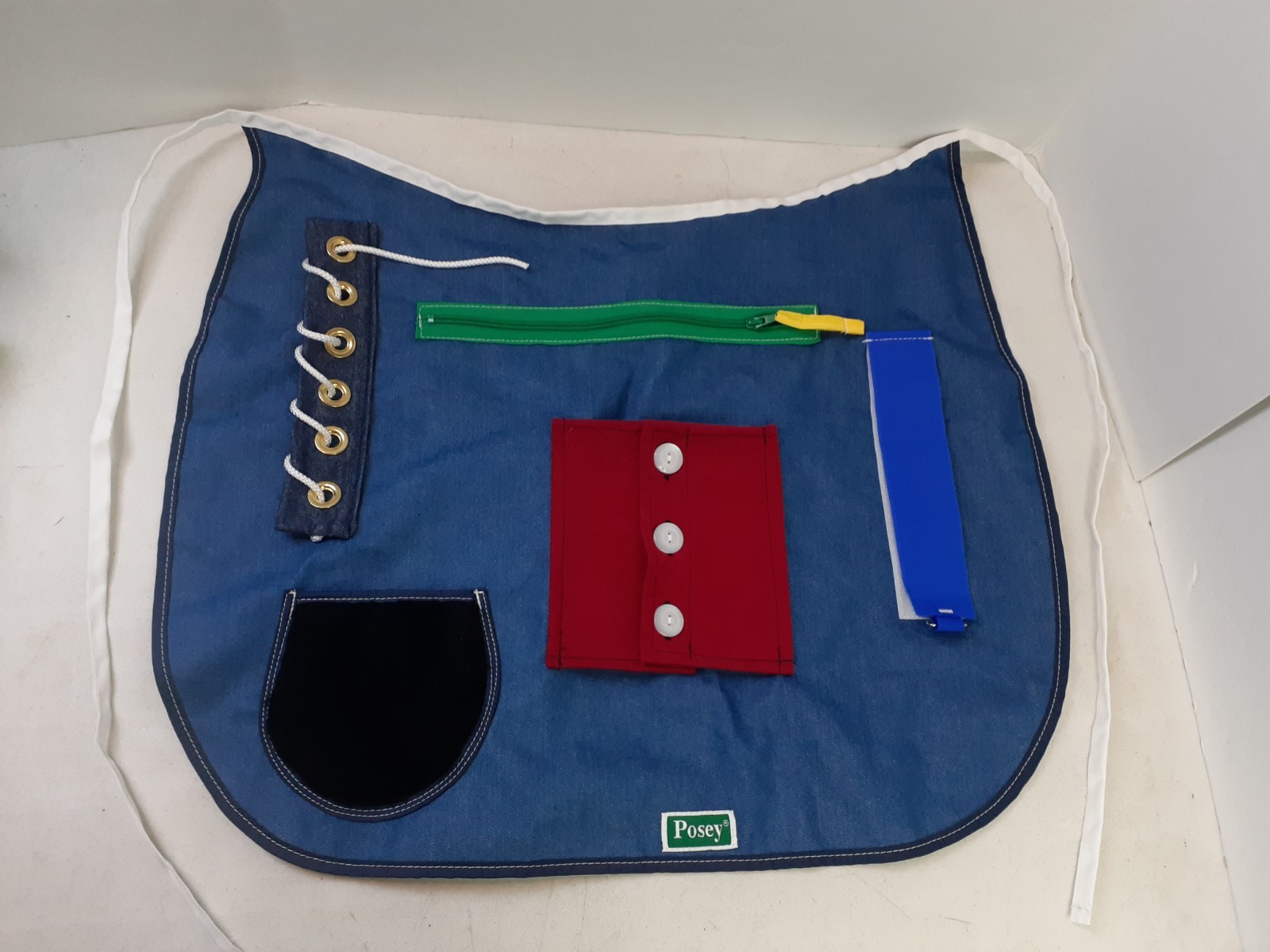 Posey  Activity Apron 7400 Blue Denim Motor Skills Practice Cognitive  Therapy