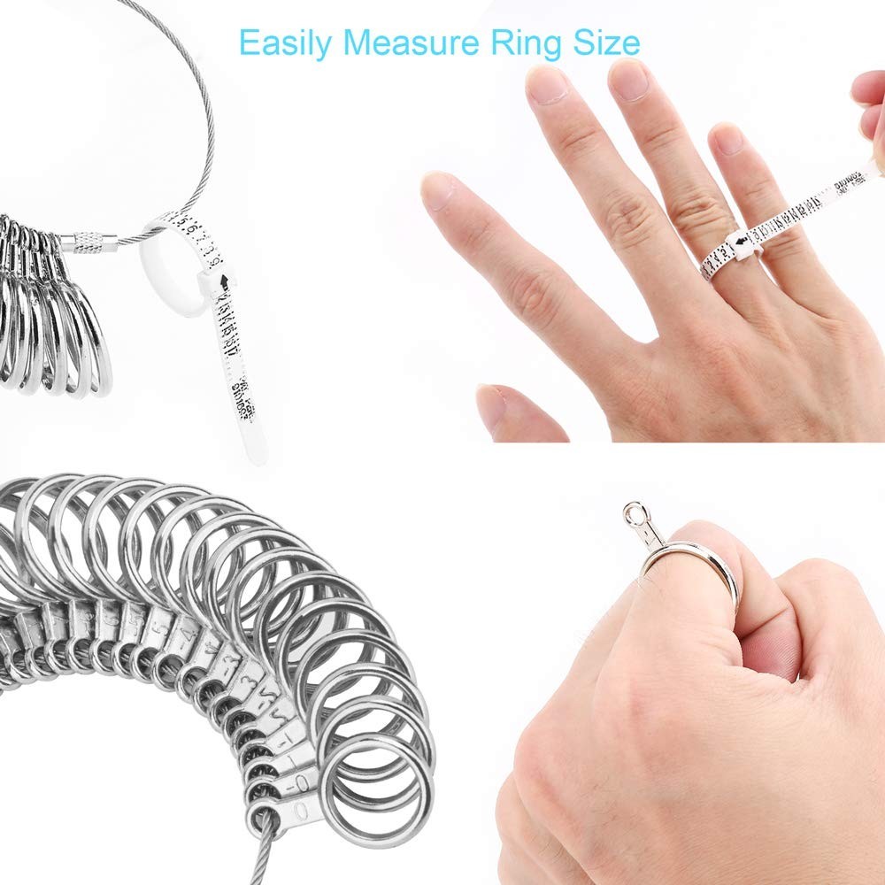Comprehensive Ring Sizer with Plastic Finger Gauge - 27 Size Options Available