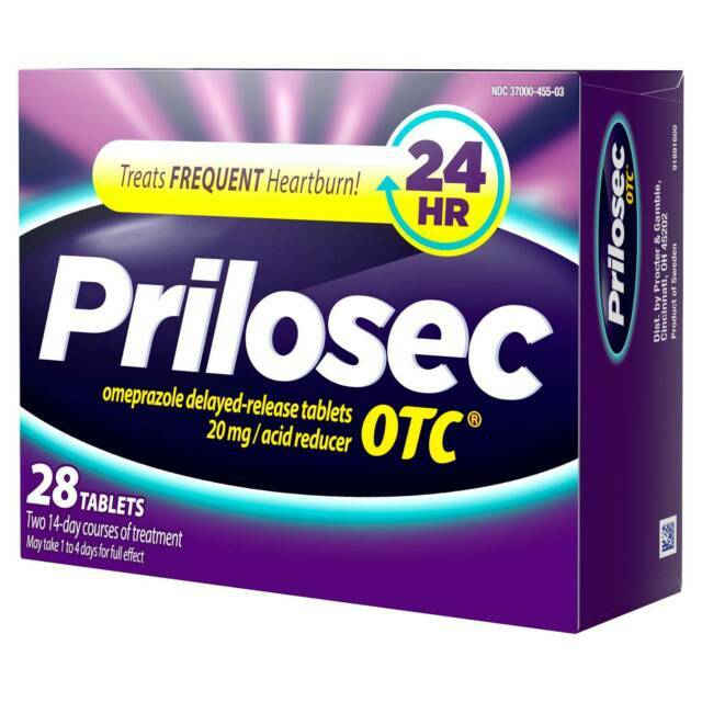 Prilosec OTC Omeprazole Heartburn-Relief and Acid Reducer 28 Tablet EXP 12/2026+