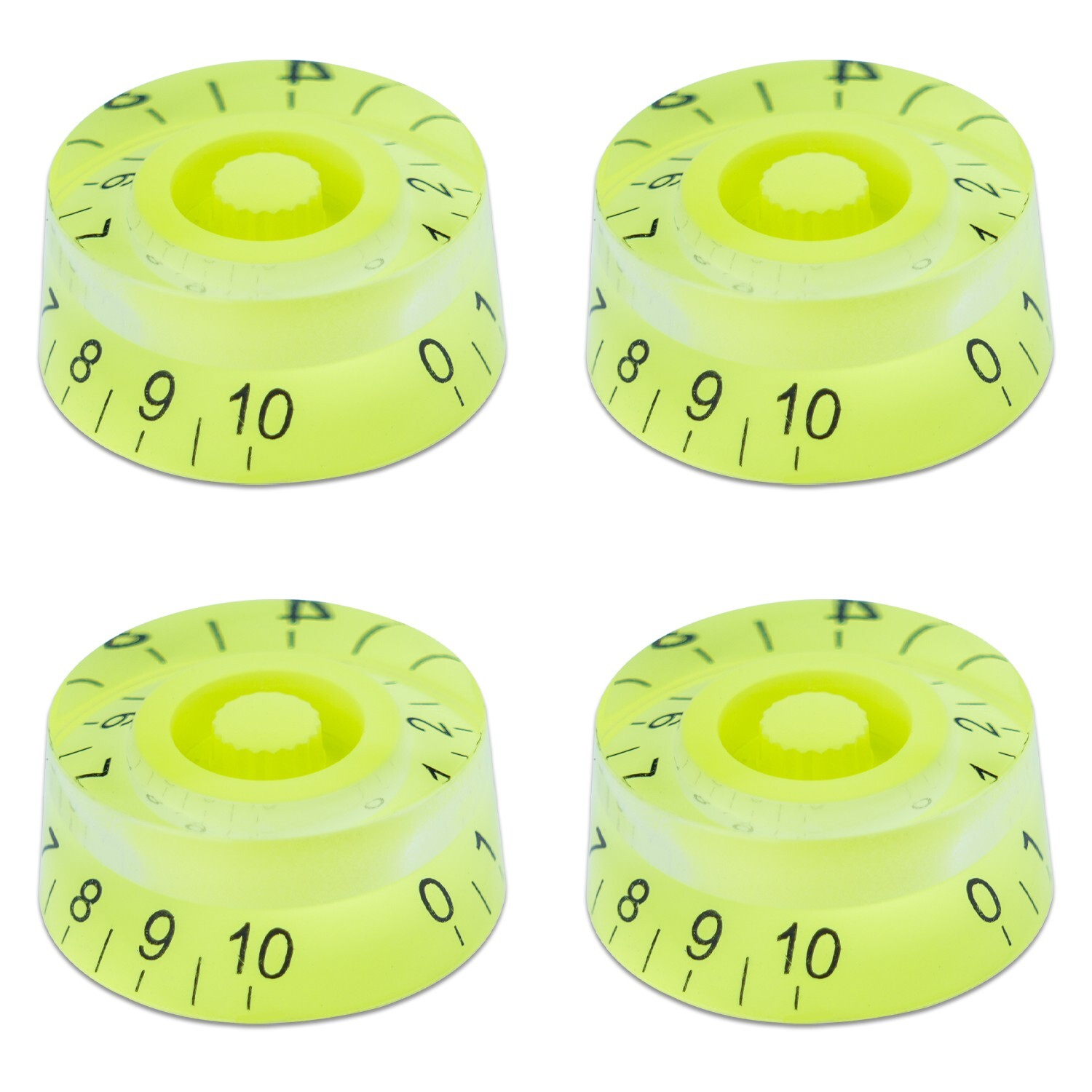 4x Guitar Knobs Speed Volume Control Knobs For Guitar Bass Fluorescent green