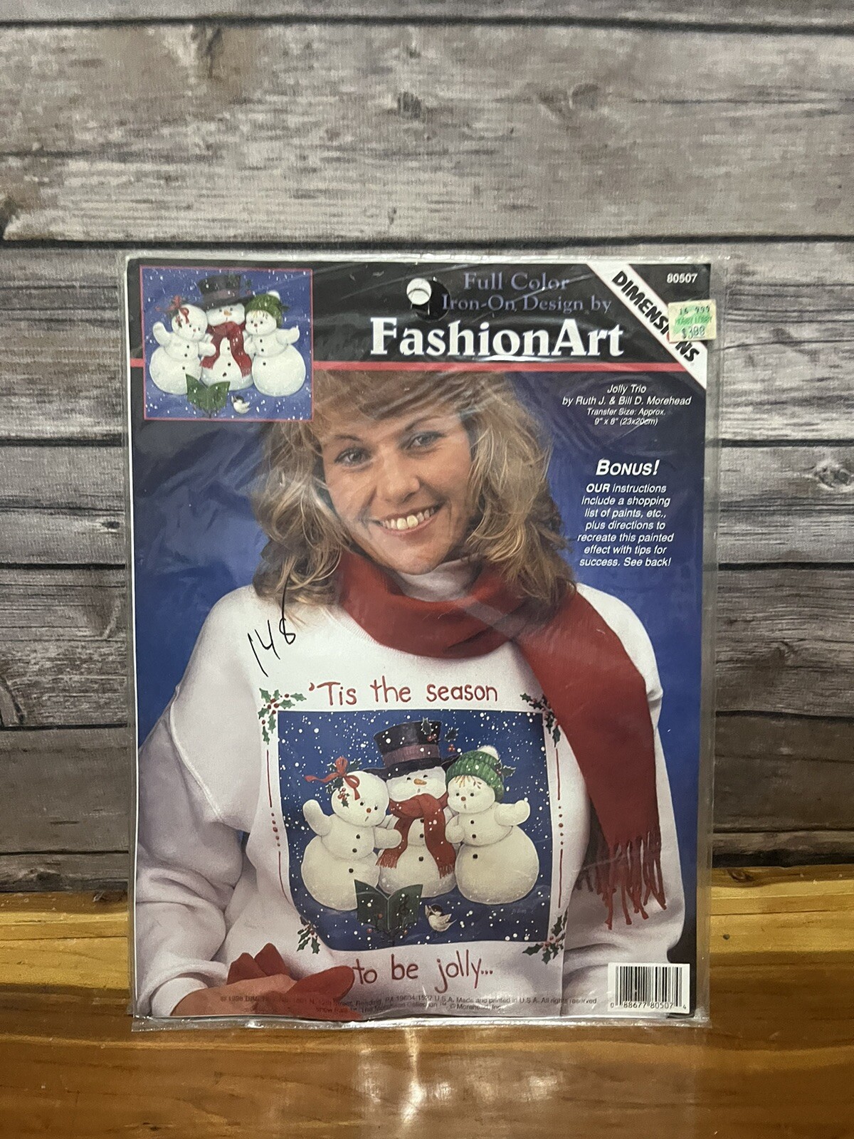 Dimensions Iron-on Design by FashionArt Transfer # 80507 "Jolly Trio" Snowmen