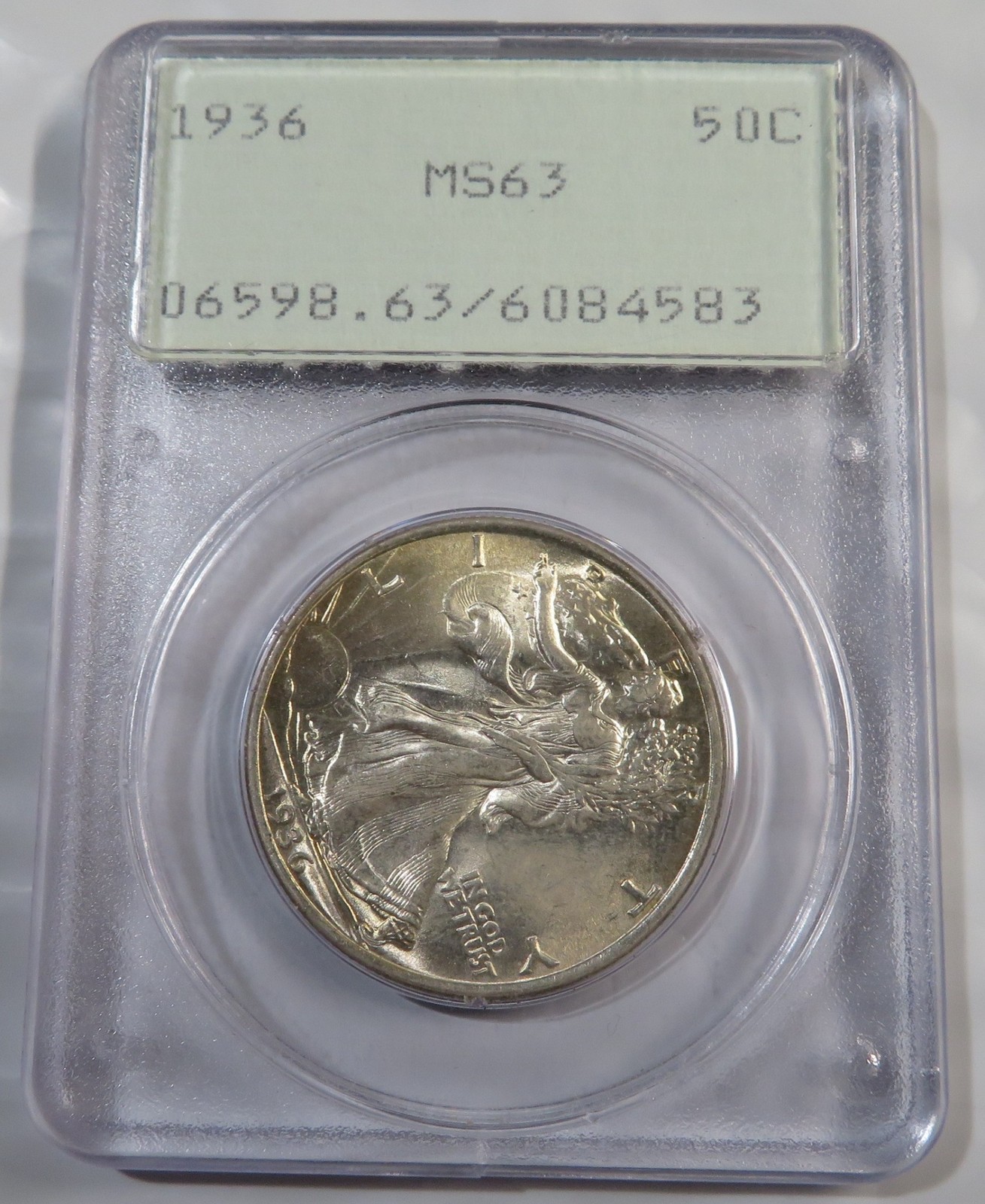 1936 Walking Liberty Half Dollar - PCGS MS63 - Very Old Green Holder