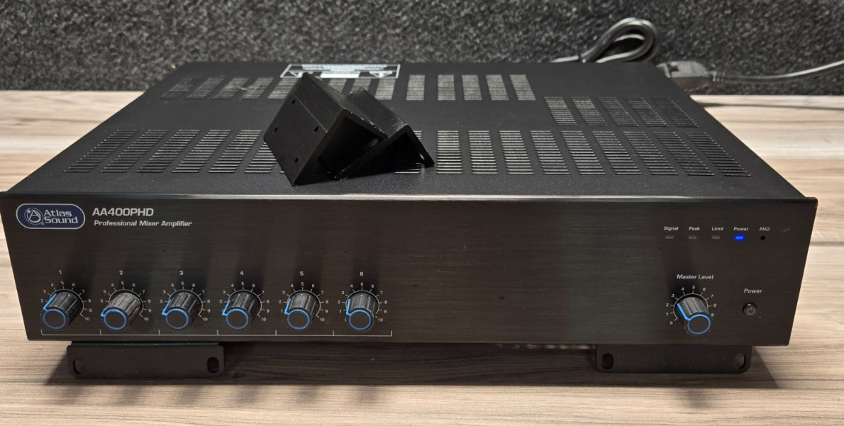 Atlas Sound AA400PHD Commercial Mixer Amplifier 70V 25V 400W Paging Amp School
