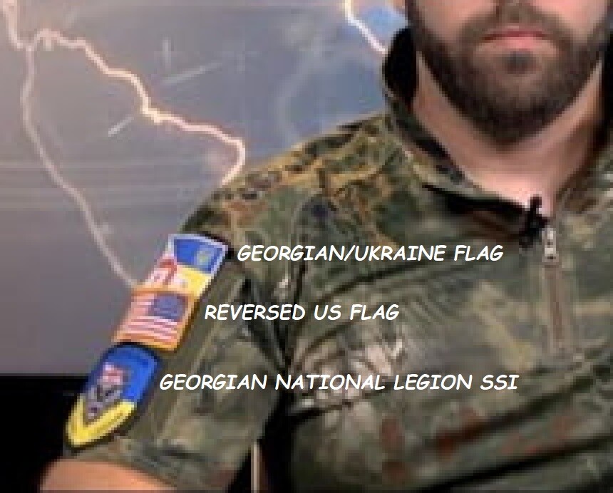 FREEDOM DEFENDER of UKRAINE vêlkrö 3-PATCH: GEORGIAN NATIONAL LEGION + US FLAG