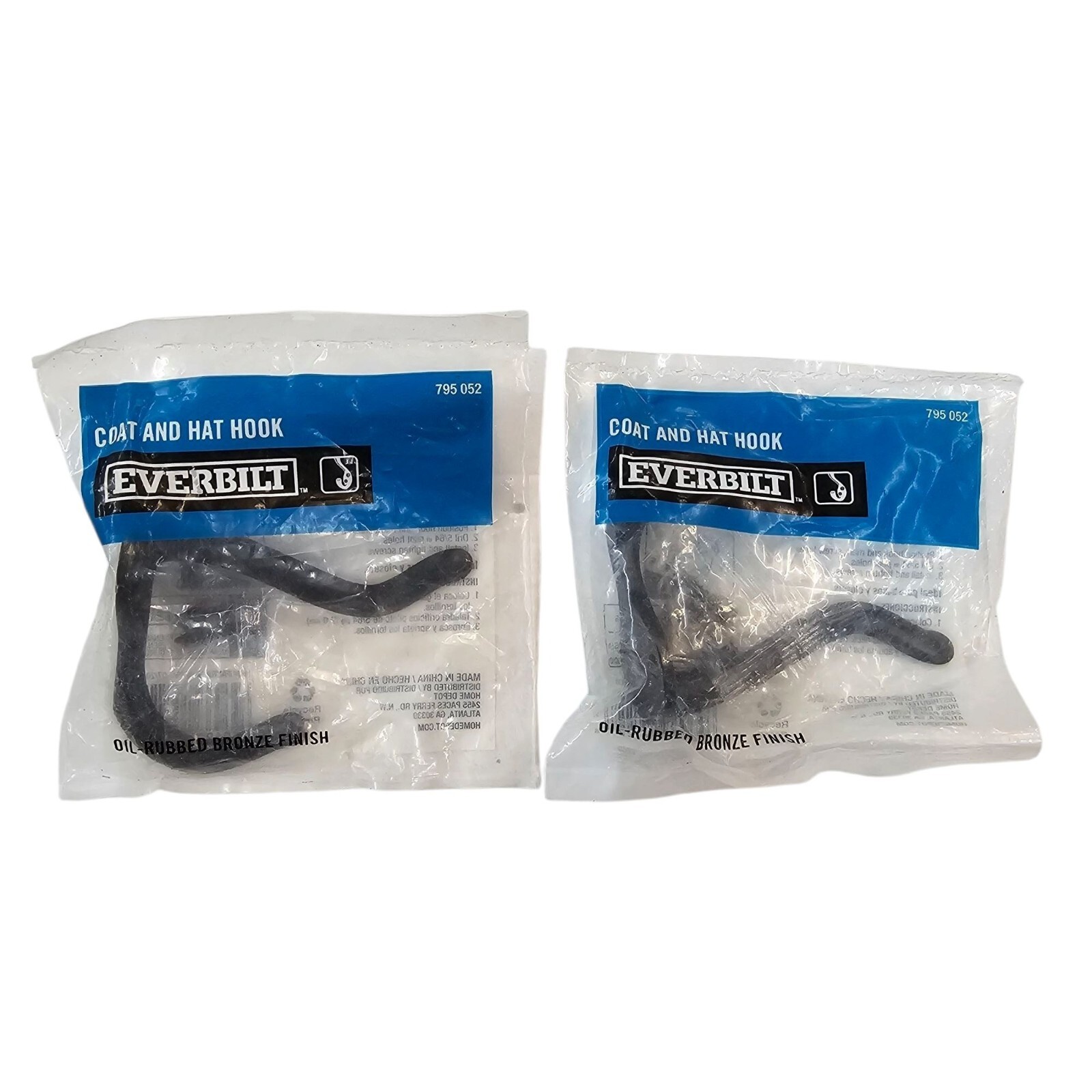 Everbilt Coat Hat Hook Oil Rubbed Bronze Finish 795 052 Lot of 2 NEW SEALED