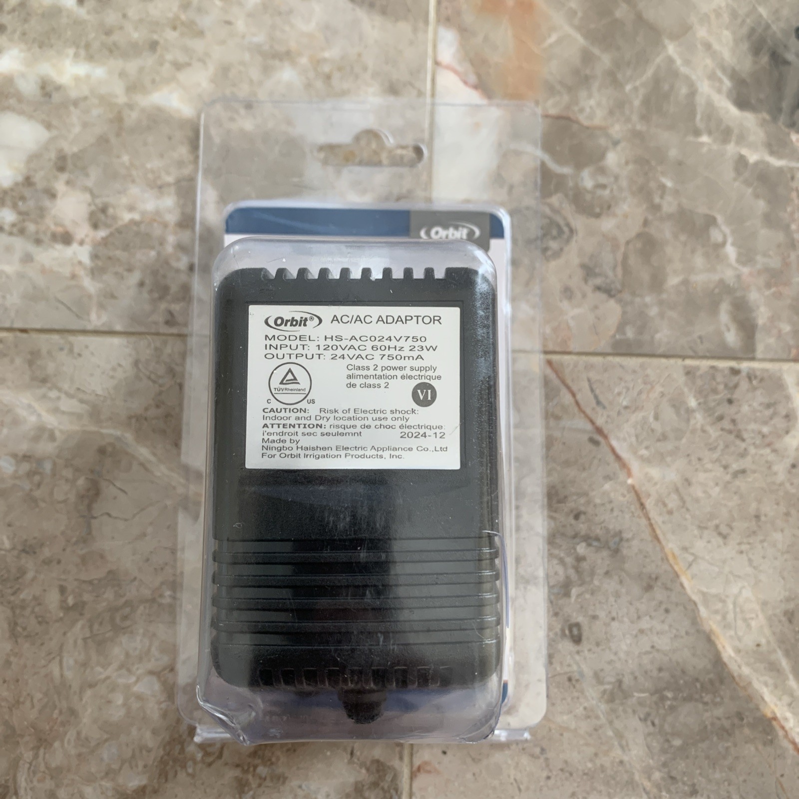 Orbit 24V 750mA Transformer for Indoor Sprinkler Controllers Part  57040 NEW