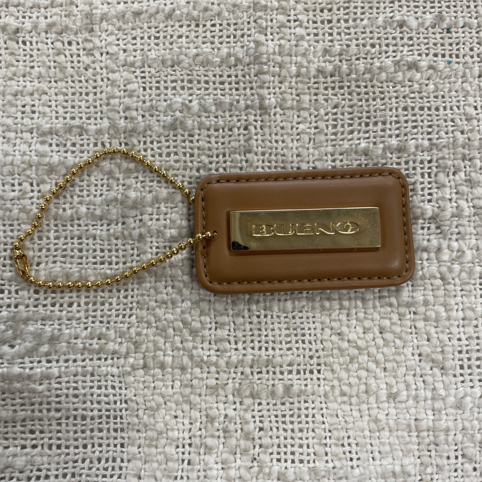 Bueno Gold Toned Brown Leather Brand Tag