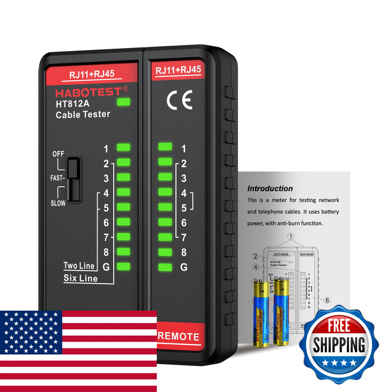 Network Cable Tester Habotest Ht812A Rj45 Rj11 Port Ethernet Cable Tester