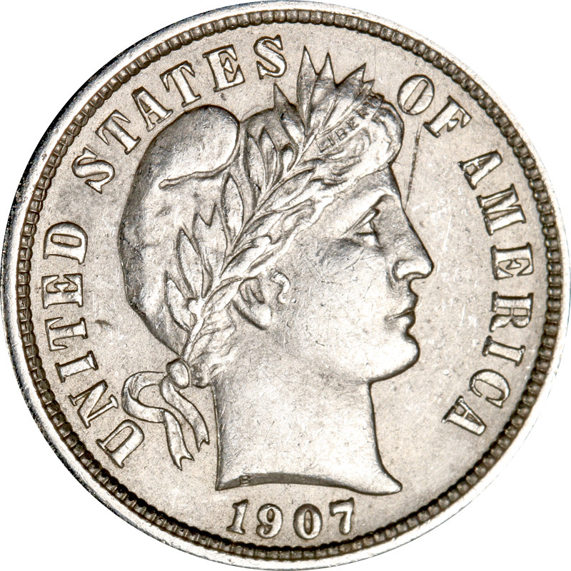 1907-P Barber Dime