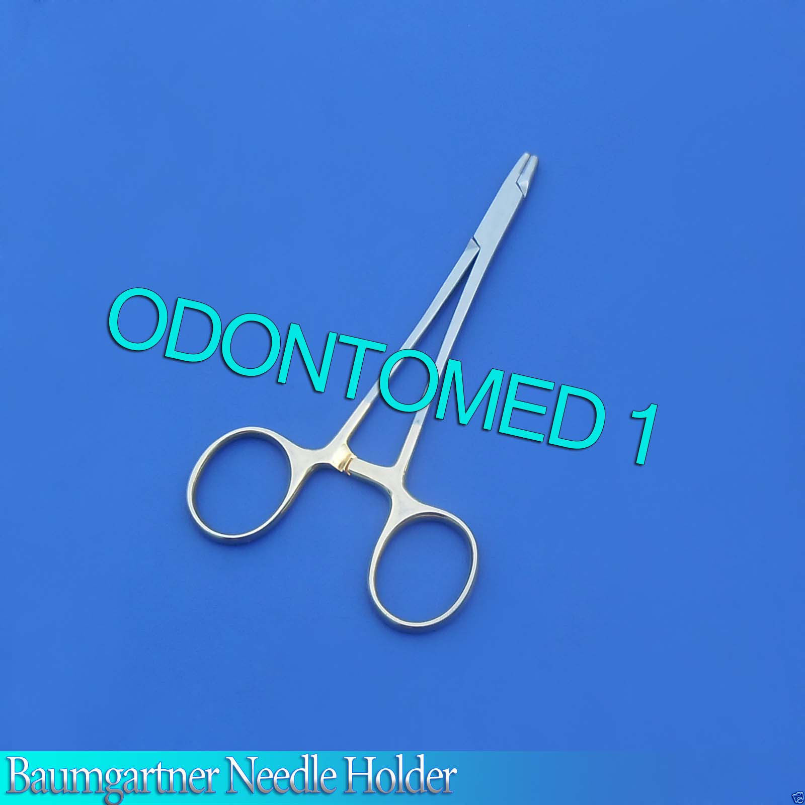 3 BAUMGARTNER LOCKING NEEDLE HOLDER 5" SERRATED GOLD HANDLE SURGICAL INSTRUMENTS