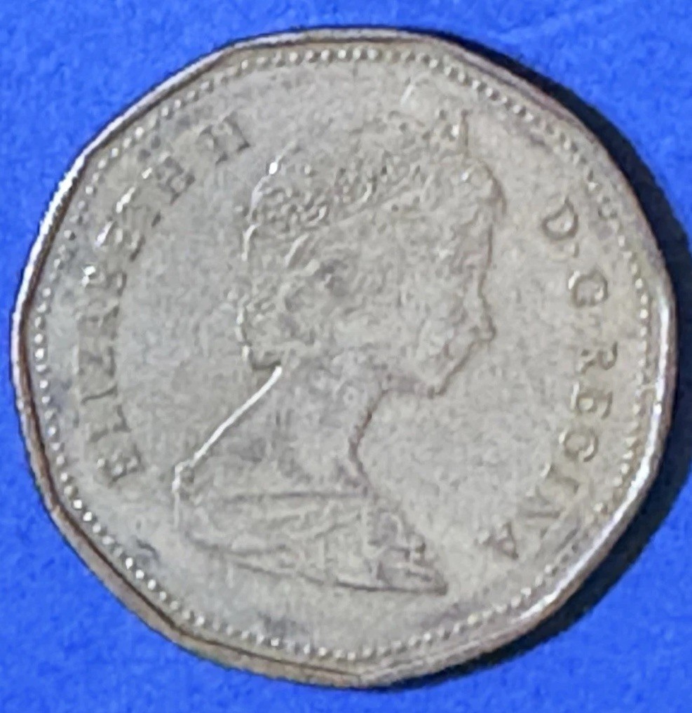 1989 Canada $1 Dollar Coin Voyageur Canoe Elizabeth II Circulated