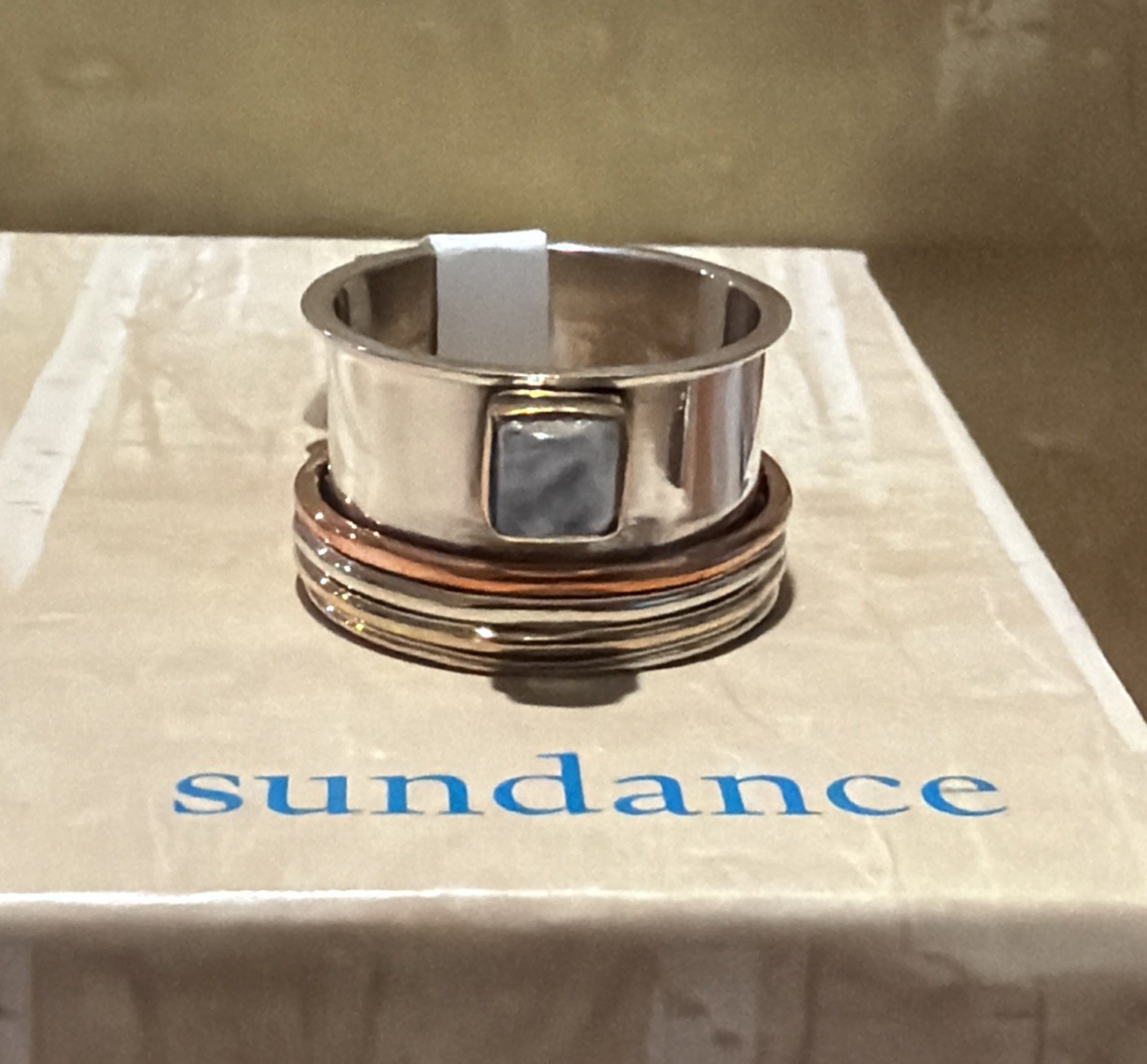 NWT Sundance Catalog Silver Moonstone Spinner “Dancing By The Moon” Ring Size 7