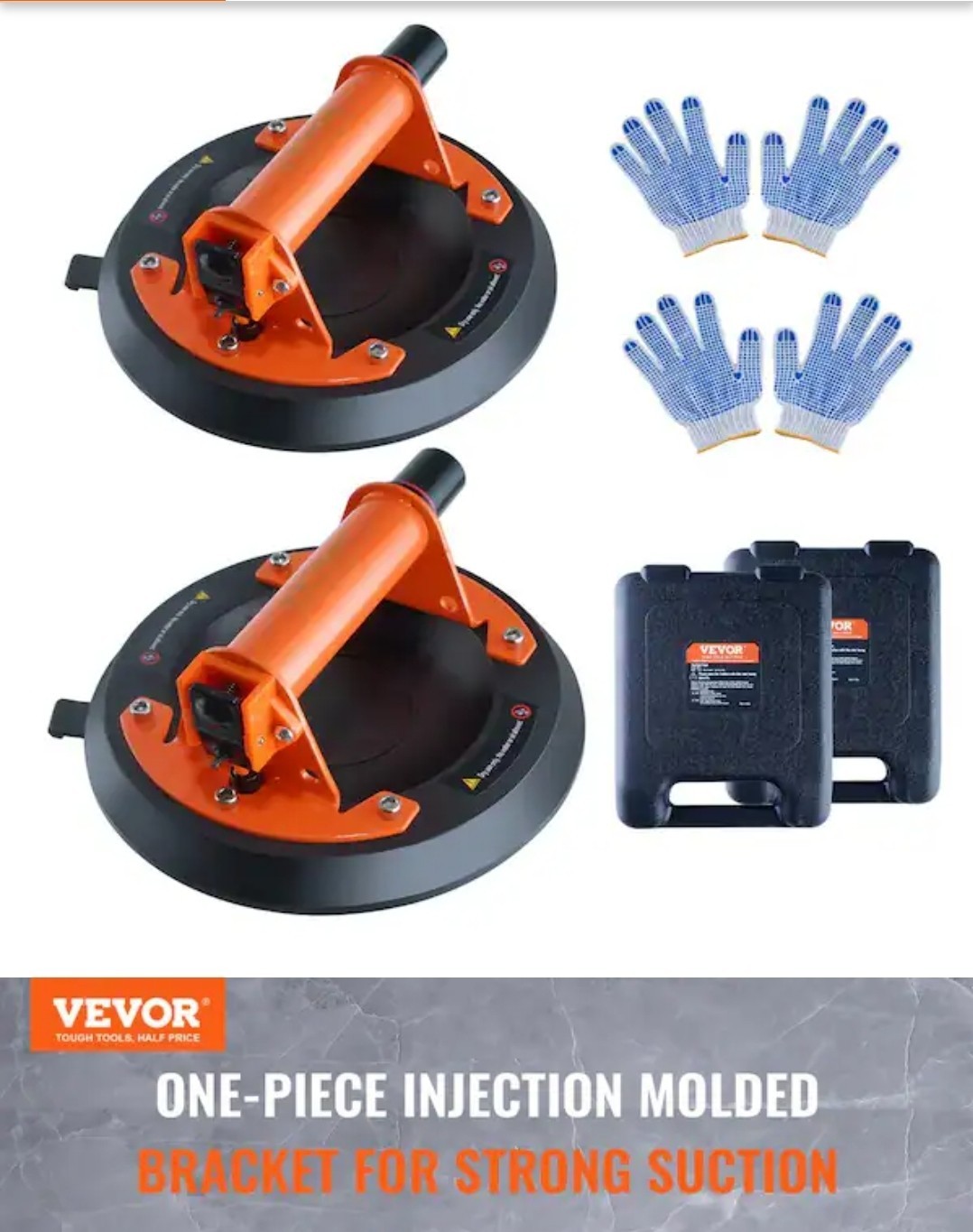 2 Pk Vevor Glass Suction Cup 8 in. Industrial Vacuum Suction Cup 615 lbs