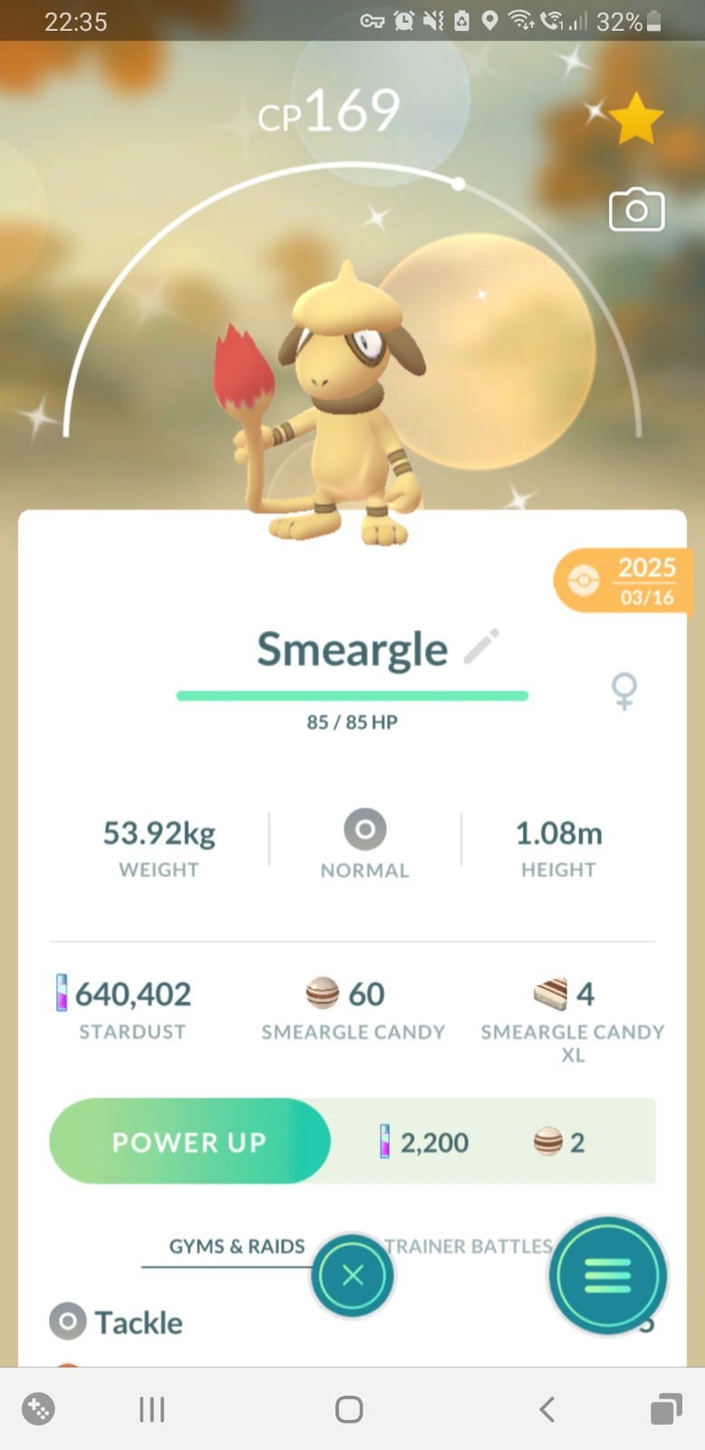 ✨Shiny Smeargle (Dazzling Color Eagle) Pokemon GO✨ Mini PTC 80k