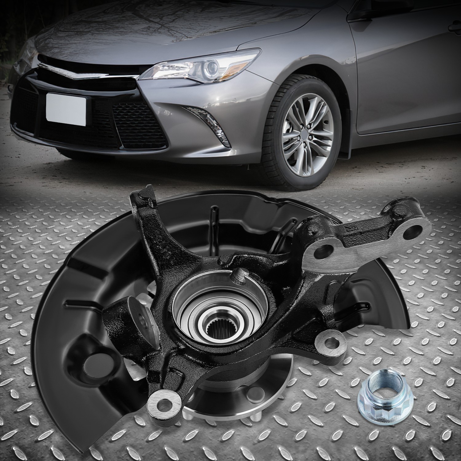 Front Left Steering Knuckle & Wheel Hub Bearing Assembly for 12-17 Toyota Camry