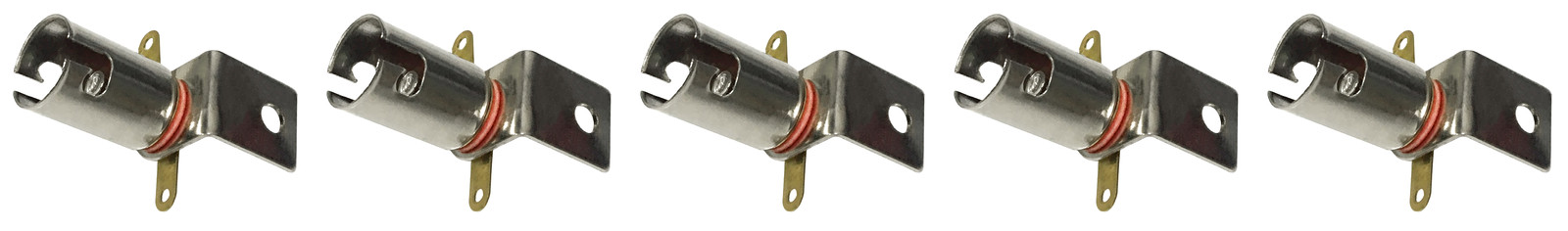 BA9s Bayonet Lamp Holder Bulb Socket, Insulated Mounting Bracket (Pack of 5)