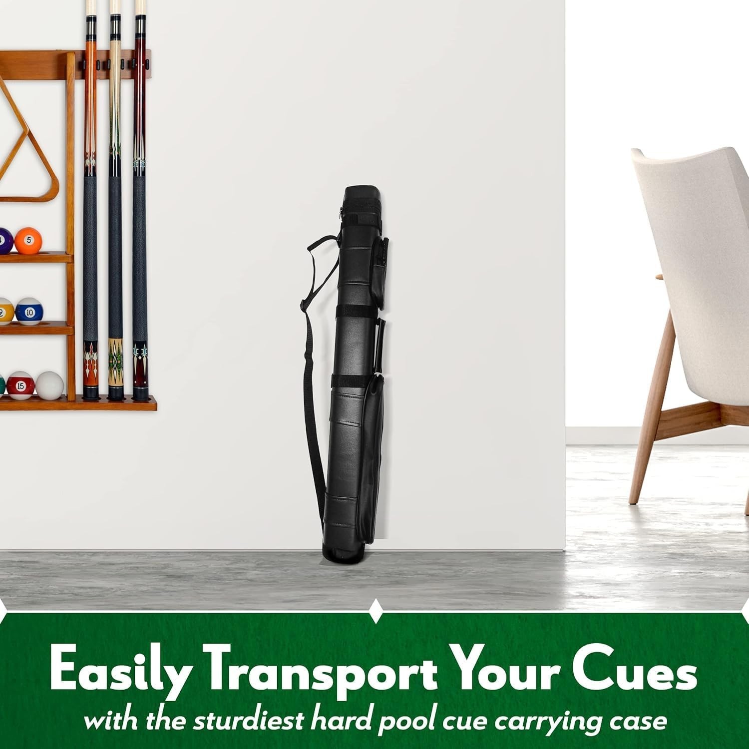 Portable Billiards Cue Cover - Adjustable Strap