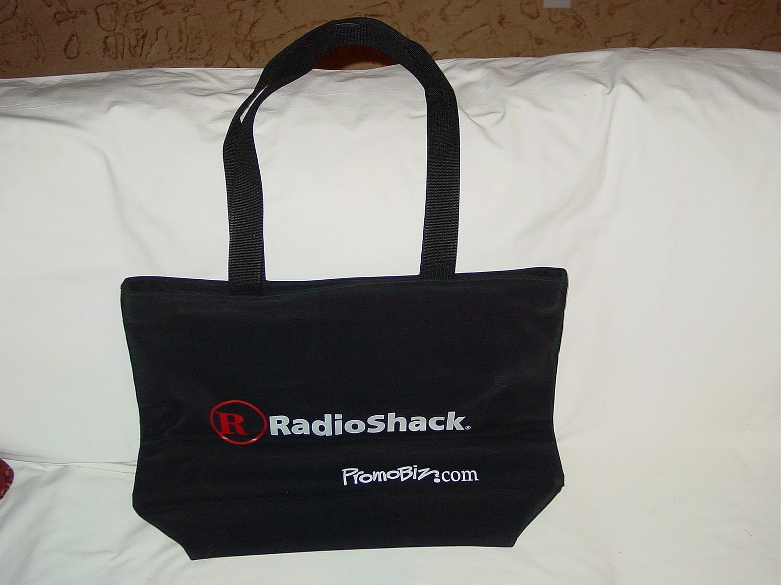 Vintage Hard To Find Defunct Radio Shack Large Tote Bag With Logo Black Nylon TX