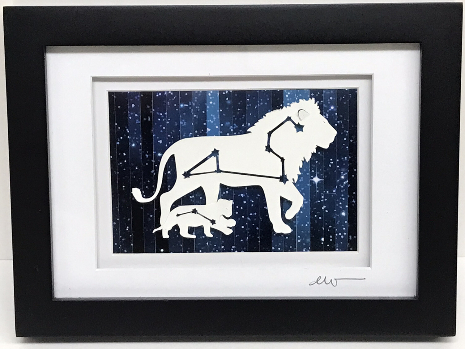 Hull Street Studio Papercut Leo Lion Constellation Star Frame Art