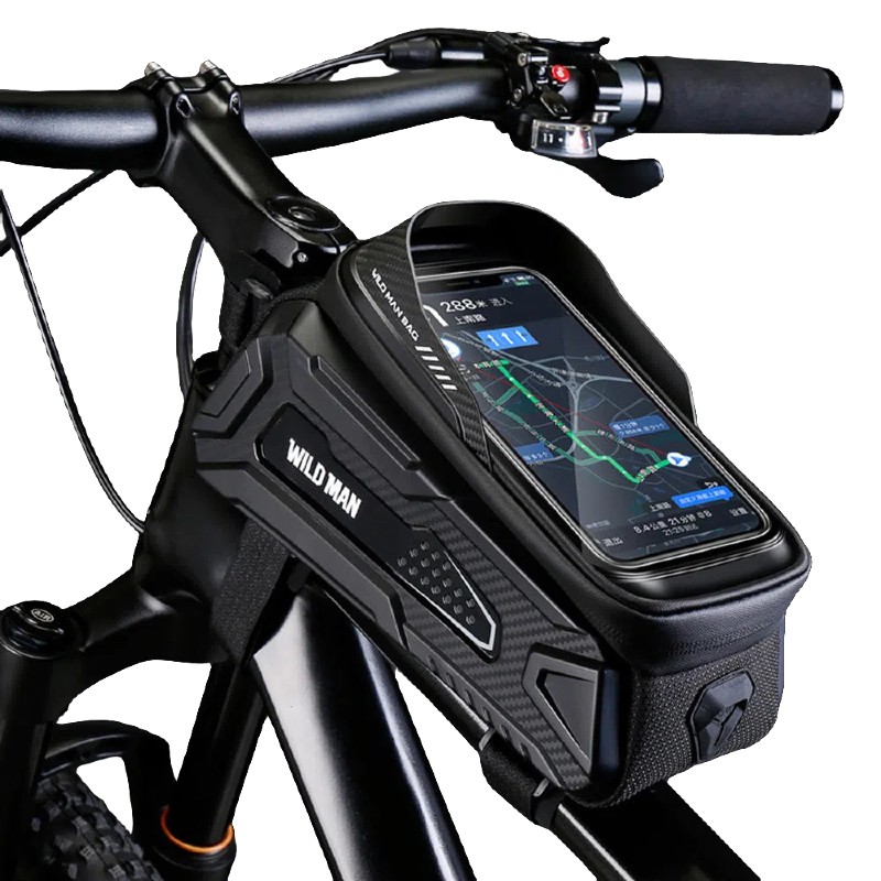 1L MAN Mountain Bike Front Beam Bag Upper Tube Phone Touch Screen Saddle Bag Box