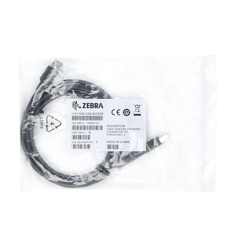 2PCS Zebra CBA-U46-S07ZAR USB Cables for Zebra POS Barcode Scanner Reader