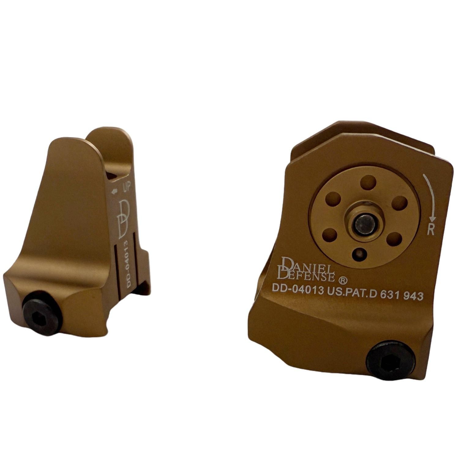1 Pair Tactical Low Profile Metal Sights Folding Iron Front & Rear Set Brown