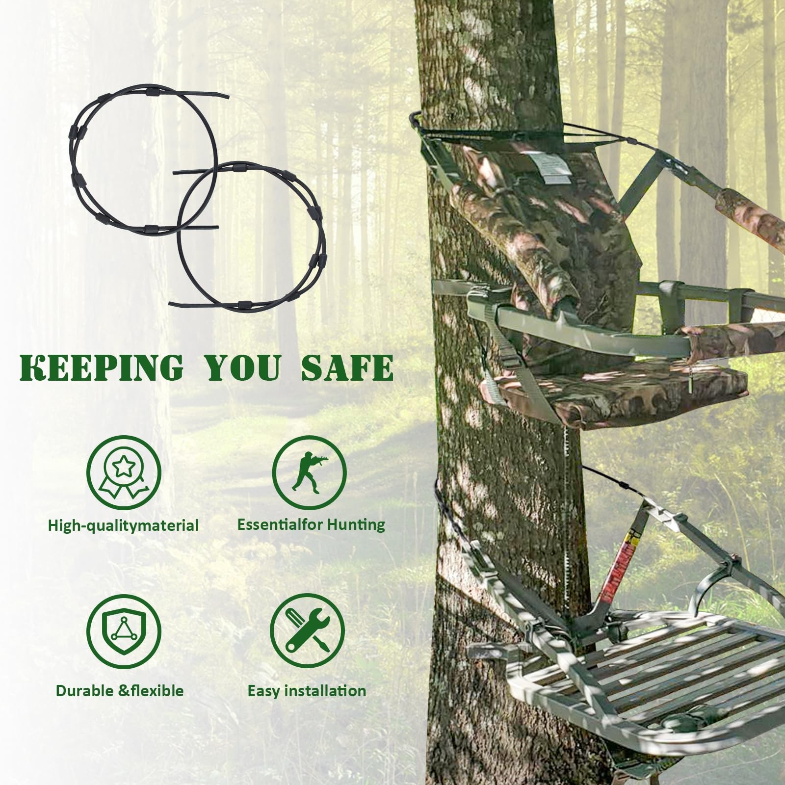 Replacement Tree Stand Cables, 2PCS Replacement Cables for Climbing Treestand...