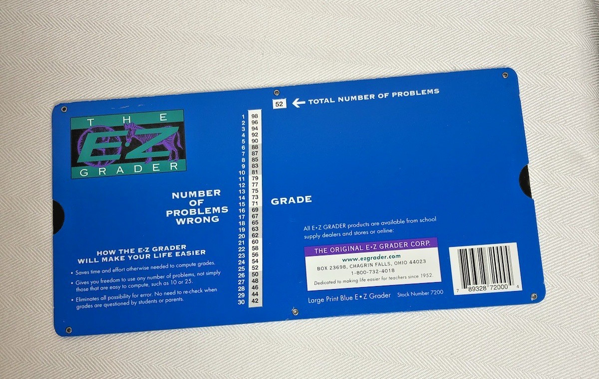 Large Print E-Z Grader Royal Blue, 7200, E-Z Grader  Grading Slidechart Teachers