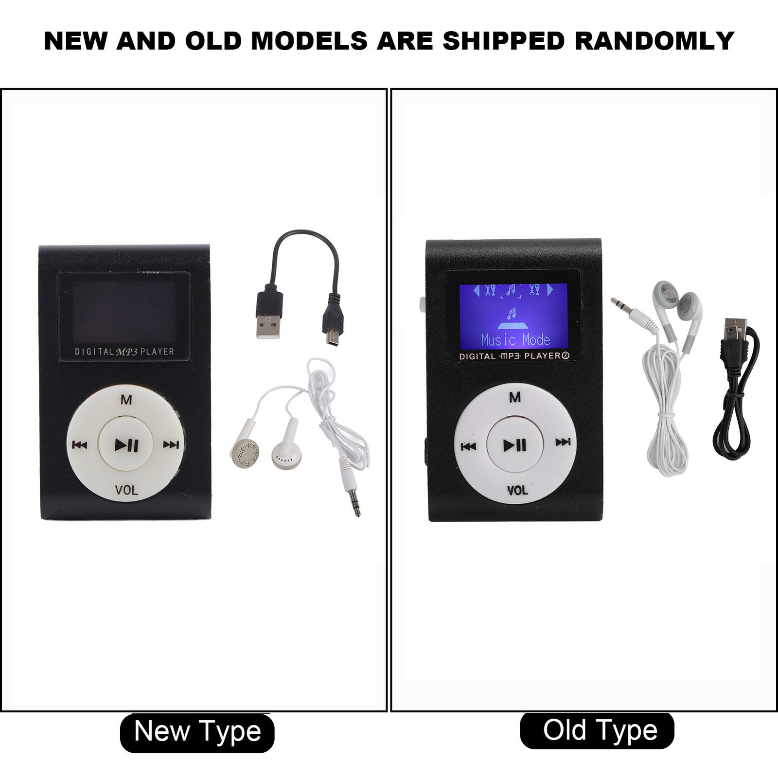 Portable Mini MP3 Music Playerorts BackClip LCD Screen MP3 Support Memory BEA