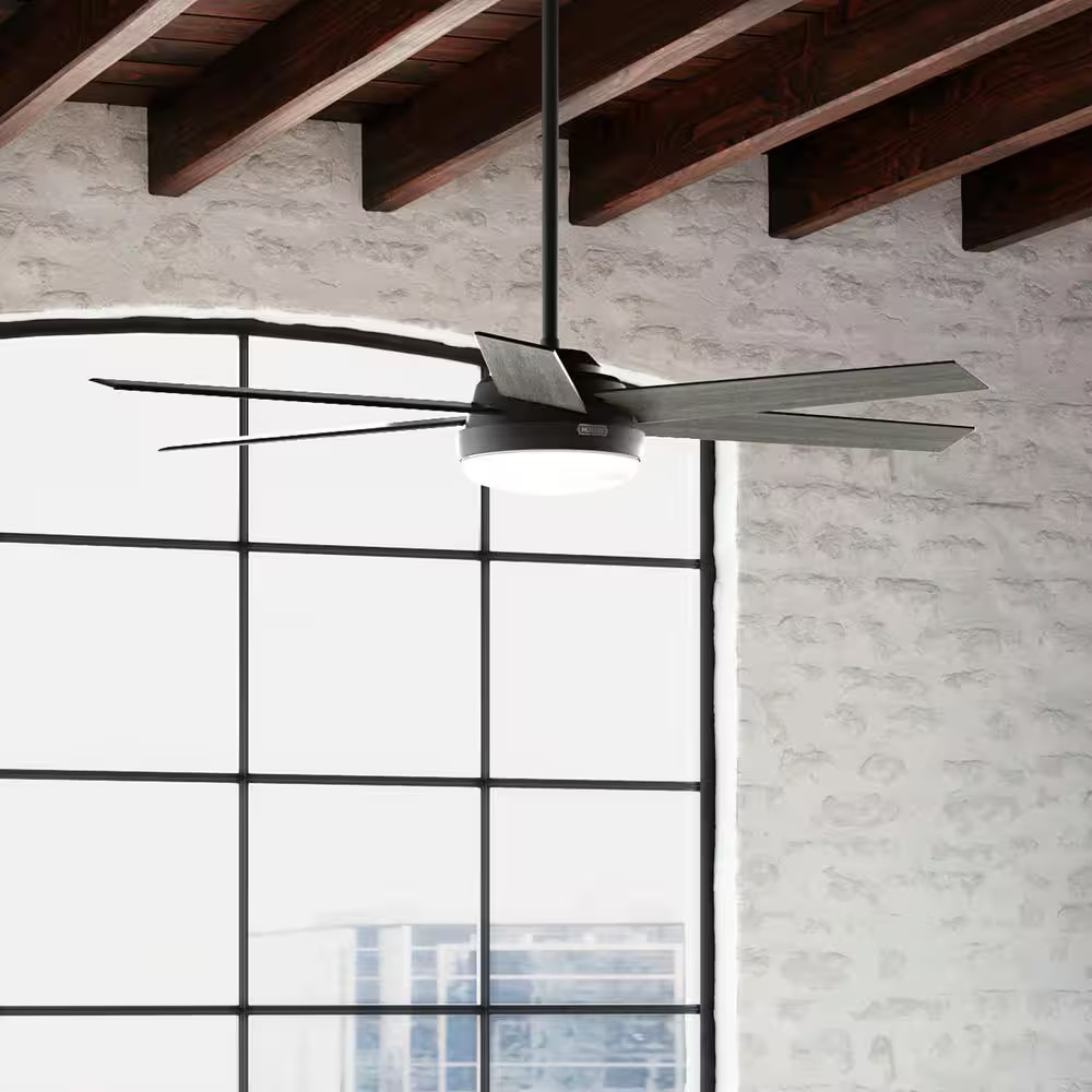 Millington 60 In. Indoor Matte Black Ceiling Fan with Light Kit and Remote