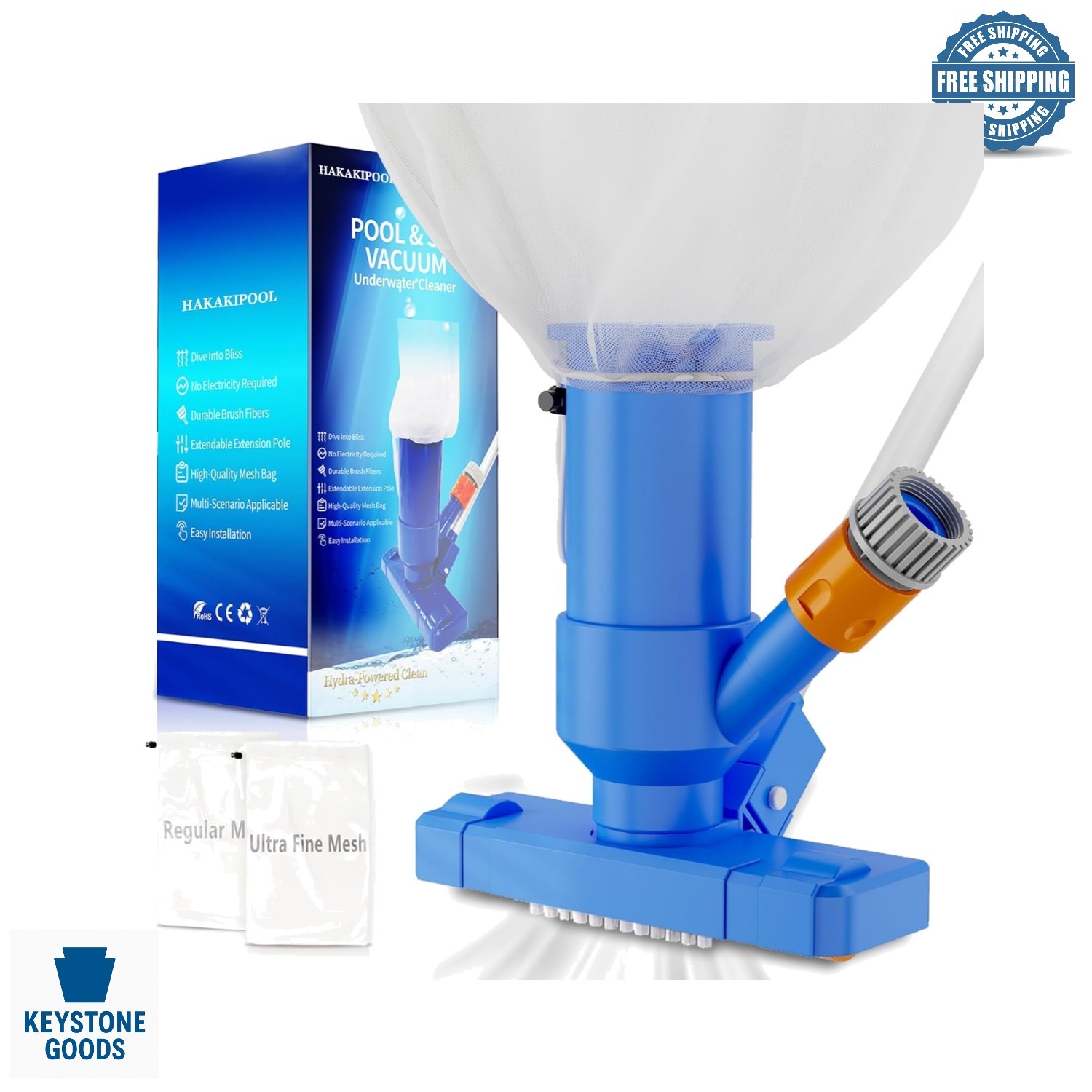 2026 Upgraded Pool Vacuum Cleaner - Telescopic, Hydrapower, for Above Ground ...