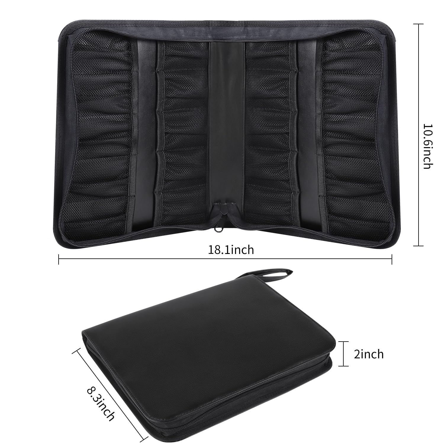 Portable Zippered Key Case,Car Key Holder Leather Key Organizer Case Combinat...
