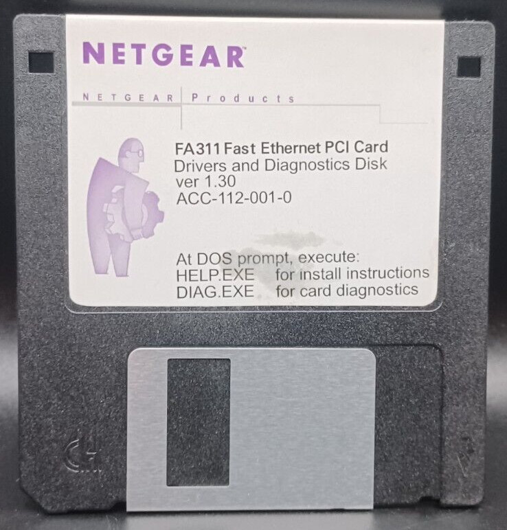 Netgear FA311 Fast Ethernet PCI Card Driver Ver 1.30 Floppy Disc