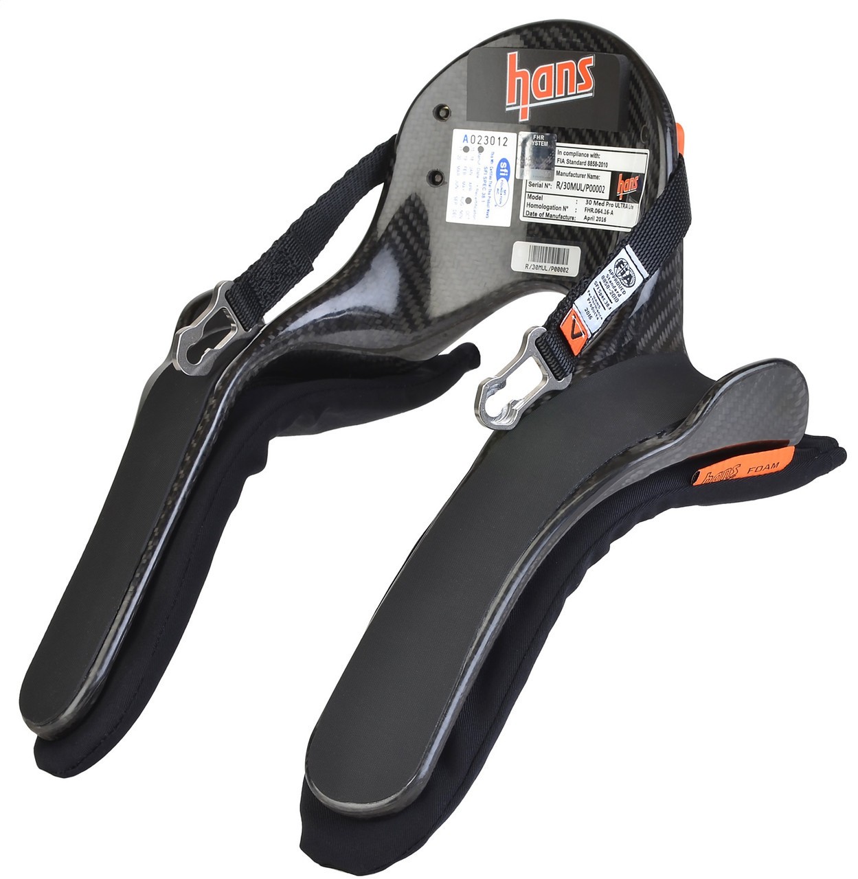Hans III 30° Medium Head and Neck Support Kit with Carbon Fiber SFI 38.1 by HANS