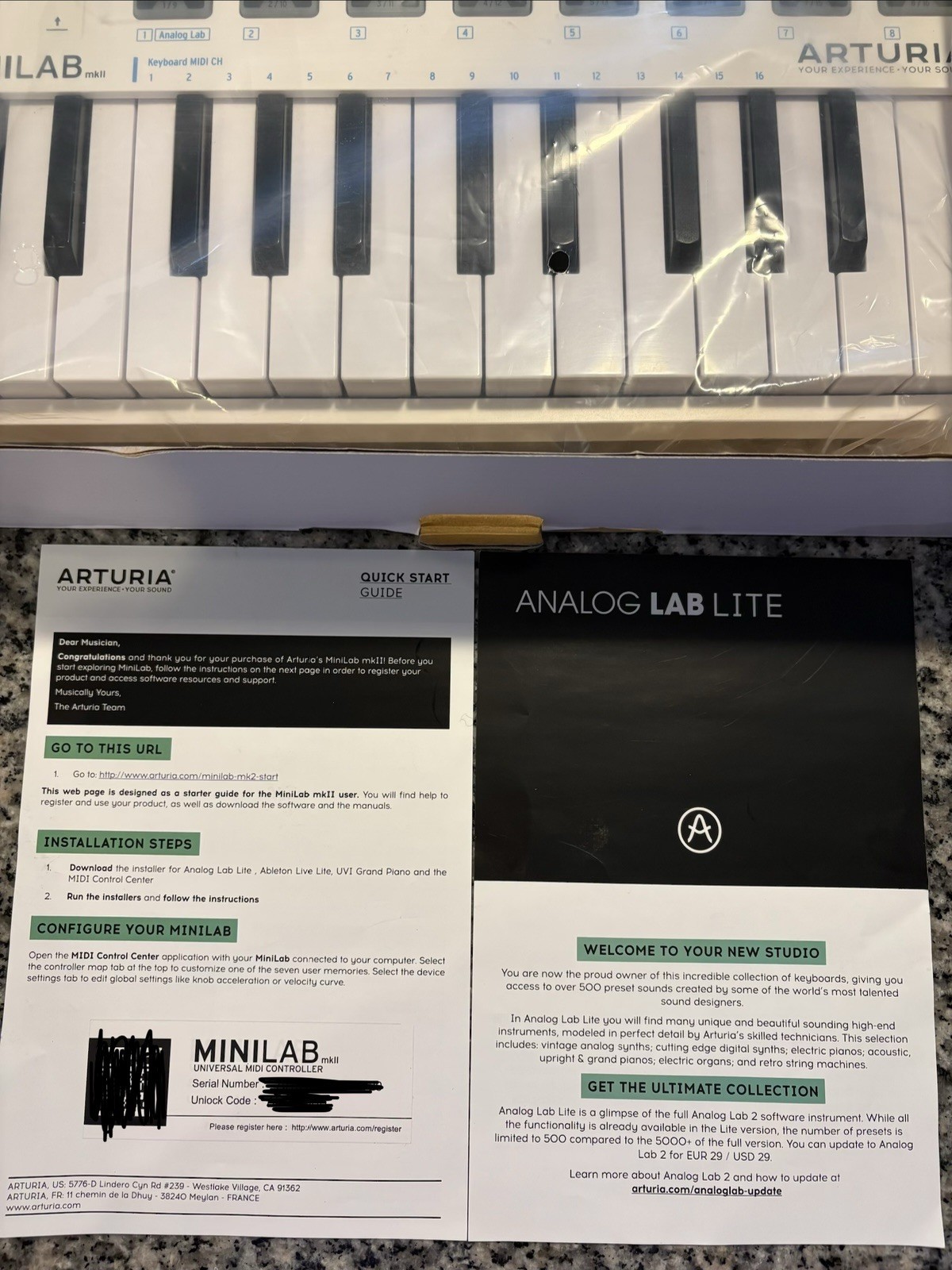 GREAT CONDITION Arturia MiniLab MkII MIDI Controller w/ Analog Lab Lite Software