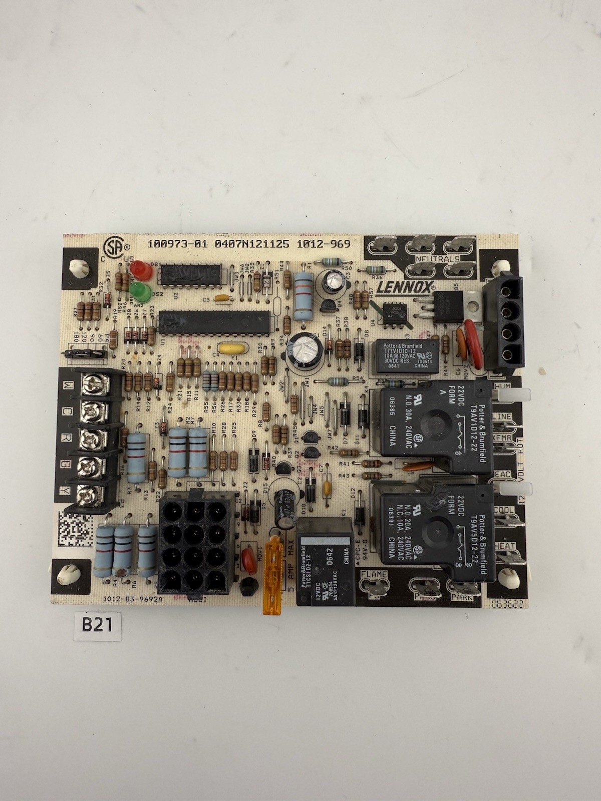 LENNOX 100973-01 Furnace Control Circuit Board 1012-969  used