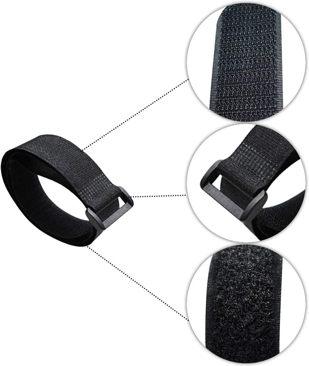 20 Pack Reusable Cinch Straps Fastening Cable Nylon Hook and Loop Cinch