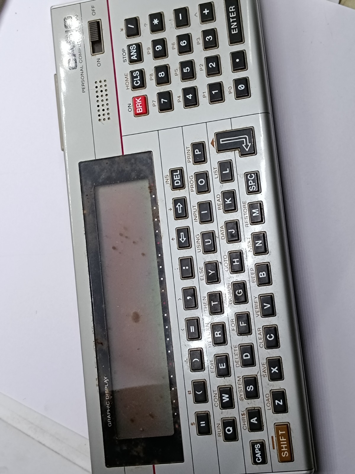 Casio PB-700 Personal Computer w/ case & OR-4 Cards Untested