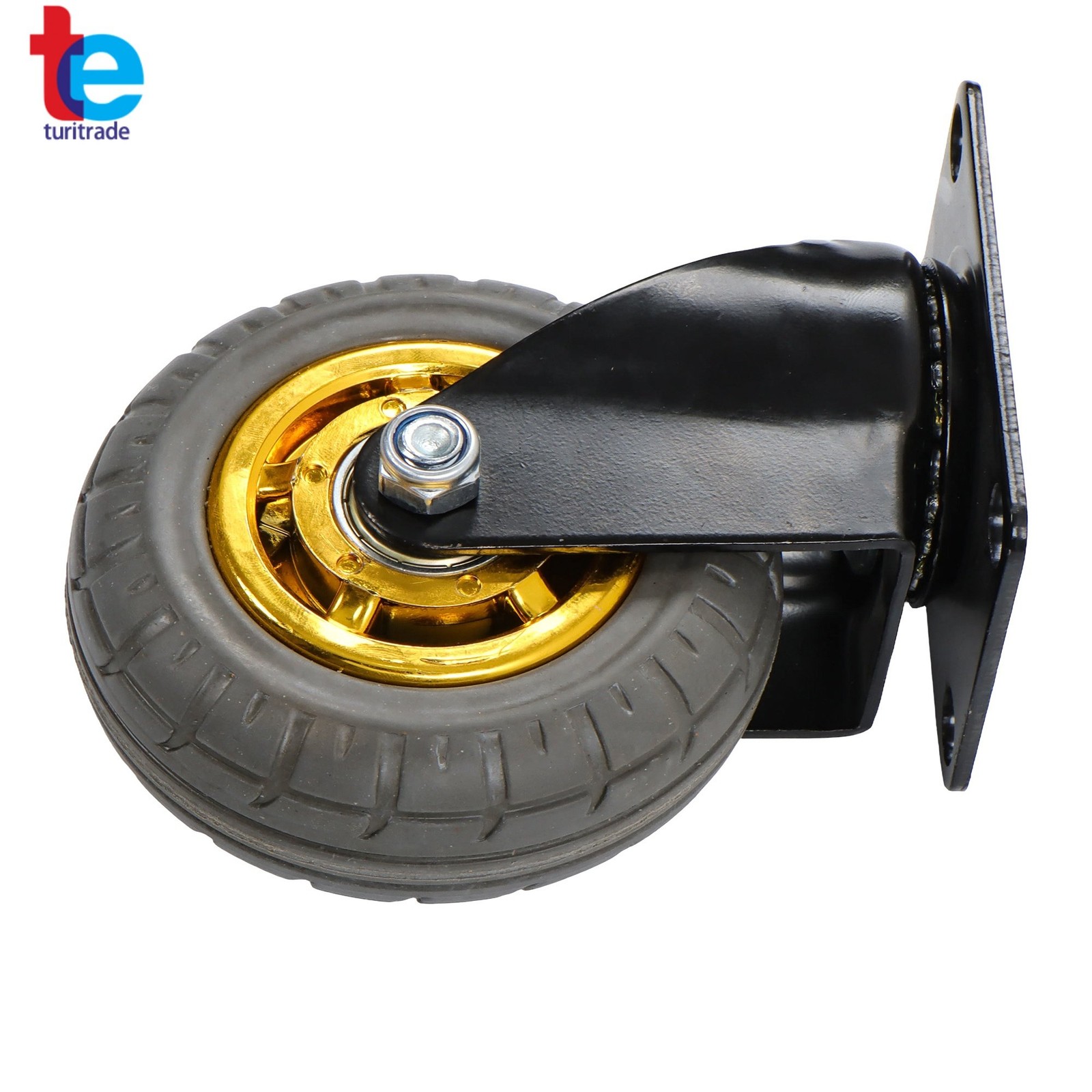 4 Pack Soft Rubber 4" Swivel Casters Wheels Universal Casters Grey Non-Marking