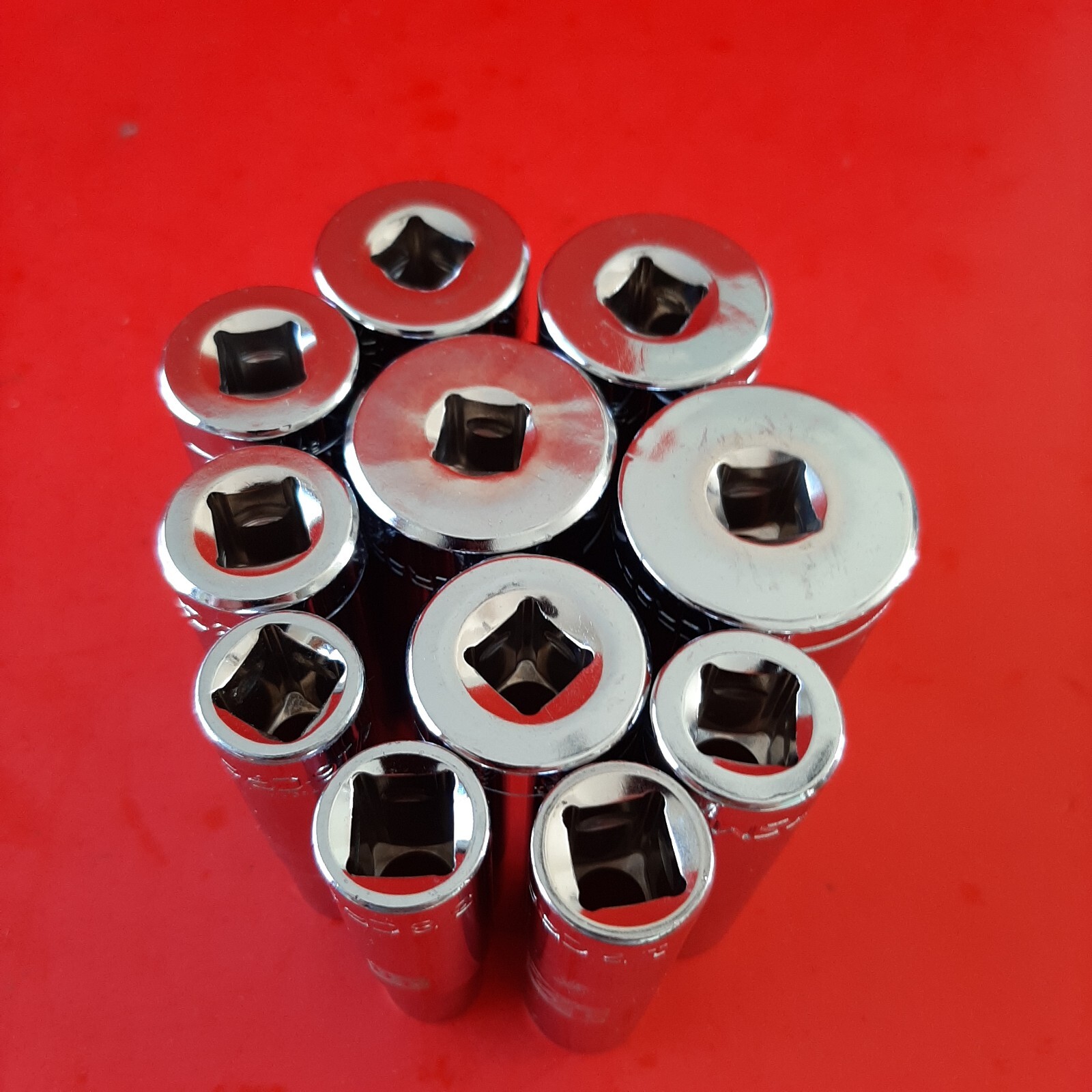 NEW CRAFTSMAN Easy Read 11pc 3/8" Drive DEEP 12 Point SAE Socket Set 3/8-1"