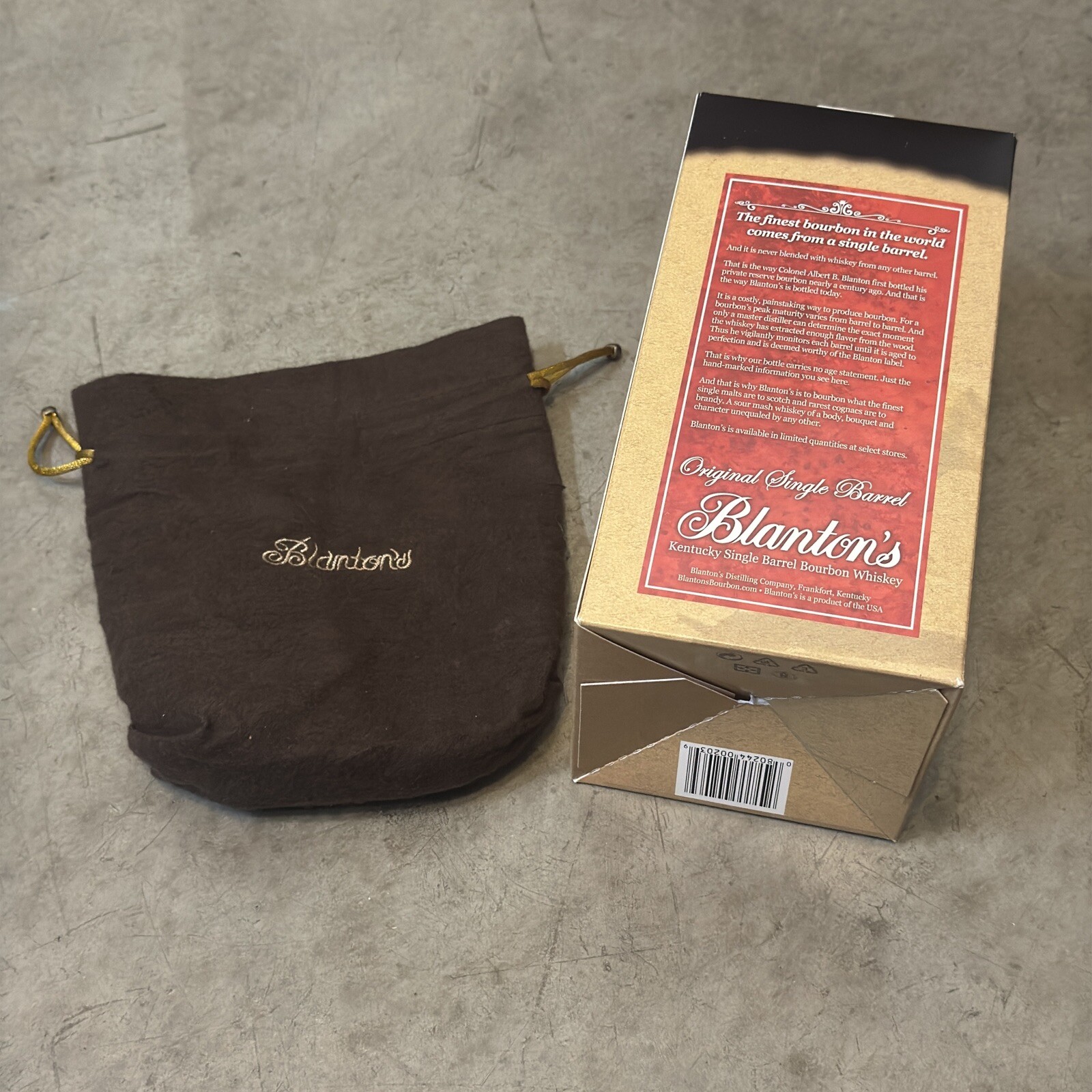 Blantons Bourbon Whiskey Empty Box & Bag Complete Gift & Display Set 750ml