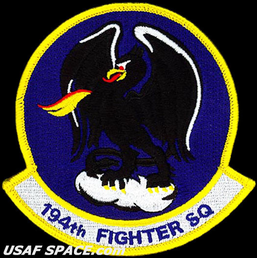 USAF 194TH FIGHTER SQUADRON - F-15-C Eagle - Fresno, ANGB - ORIGINAL VEL PATCH