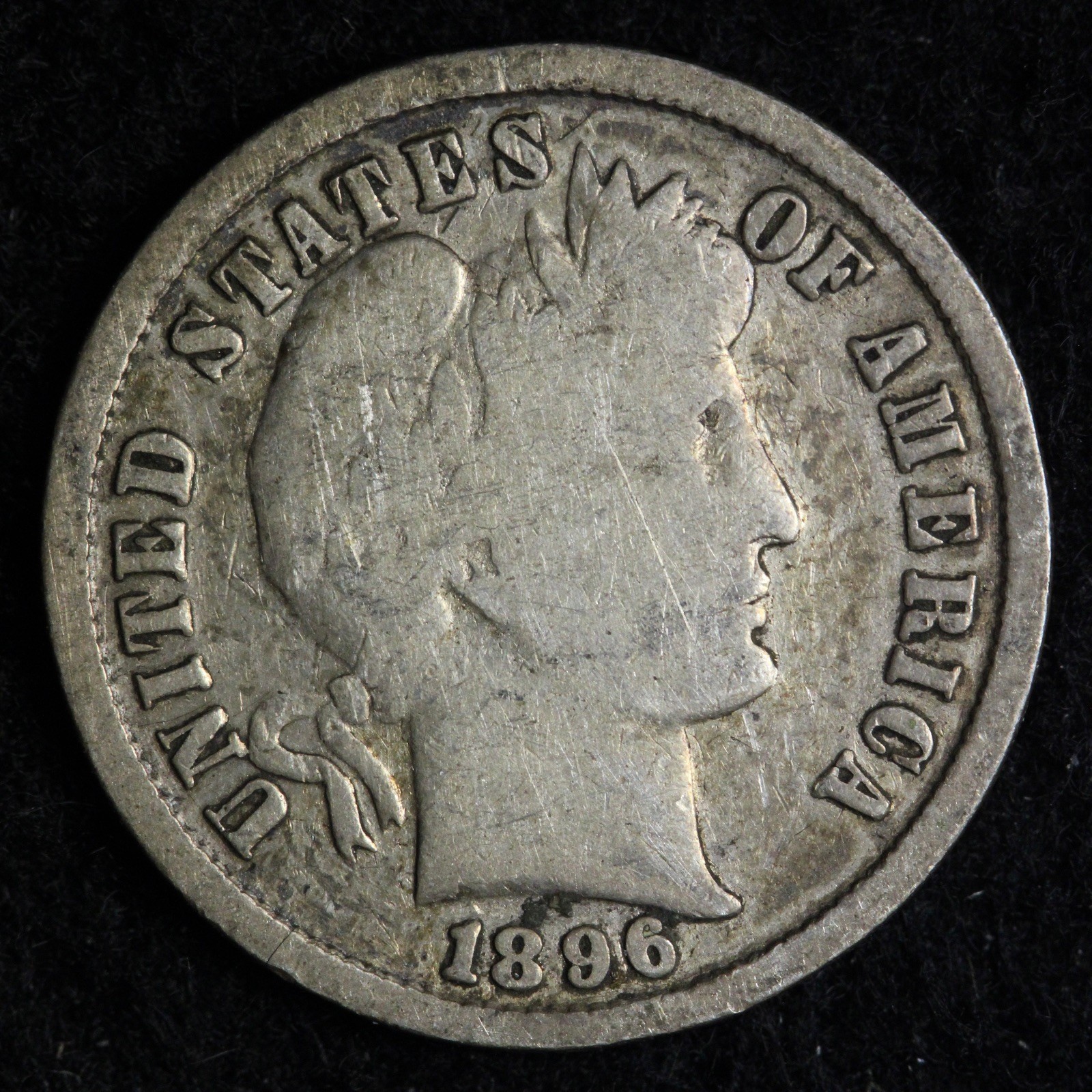 1896 Barber Silver Dime FINE E281 TVCS